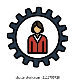 Teamwork Icon. Editable Bold Outline With Color Fill Design. Vector Illustration.