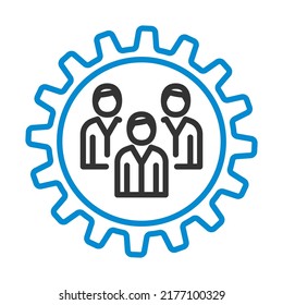 Icono de trabajo en equipo. Contorno de negrita editable con diseño de relleno de color. Ilustración vectorial.