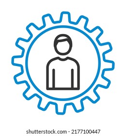 Teamwork Icon. Editable Bold Outline With Color Fill Design. Vector Illustration.