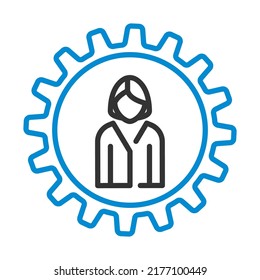 Teamwork Icon. Editable Bold Outline With Color Fill Design. Vector Illustration.