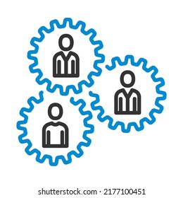 Teamwork-Symbol Bearbeitbare, fette Rahmenlinie mit Farbfülldesign. Vektorgrafik.