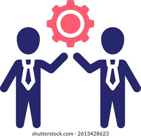 Teamwork Icon Fill Vector Illustration