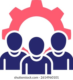 Teamwork Icon Fill Vector Illustration