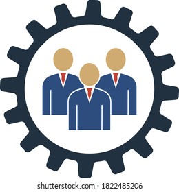 Teamwork Icon. Flat Color Design. Vector Illustration.