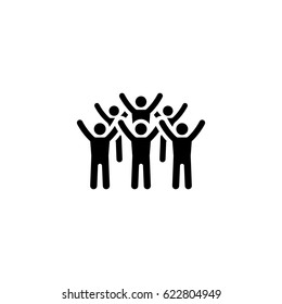 Teamwork Icon. Flat Design. Group of People with Leader Concept. Isolated Illustration. App Symbol or UI element.