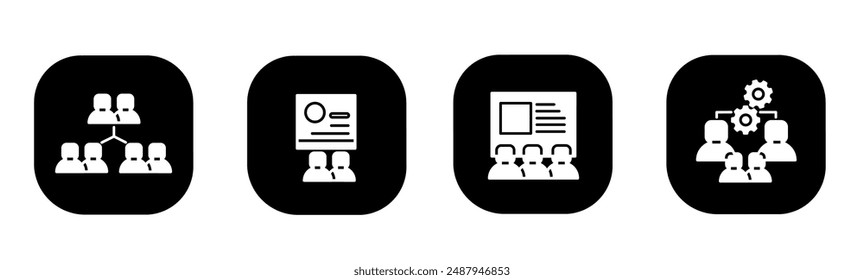 Teamwork icon in flat. Teamwork icon design. Stock vector.