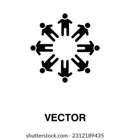 teamwork icon flat illustration on white background..eps