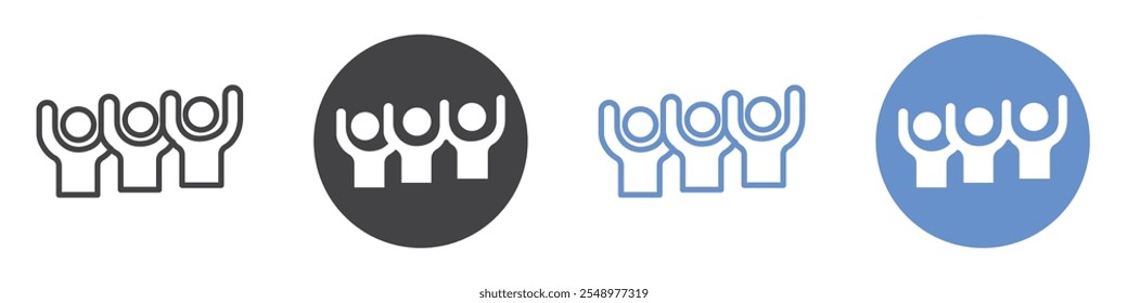 Conjunto de símbolos de línea plana de icono de trabajo en equipo.