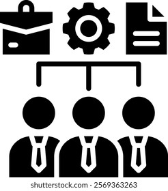 Teamwork Icon Glyph Vector Illustration