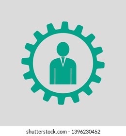 Teamwork-Symbol Grün auf grauem Hintergrund. Vektorgrafik.