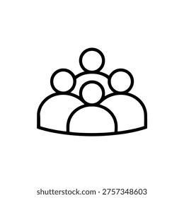 Teamwork icon group four people community social network UI