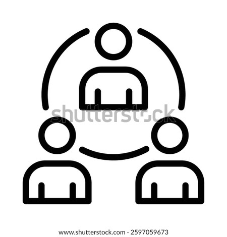 Teamwork icon illustration in line style. Perfect for website mobile app presentation. Suitable for any user interface and user experience