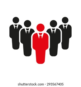 The teamwork icon. Leader and chief symbol. Flat Vector illustration. Button Set