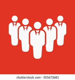 The teamwork icon. Leader and chief symbol. Flat Vector illustration. Button Set