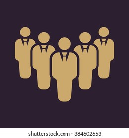 The teamwork icon. Leader and chief symbol. Flat Vector illustration. Button Set