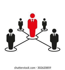 The teamwork icon. Leadership and connection, business teams symbol. Flat Vector illustration