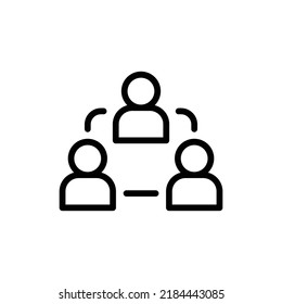 Teamwork Icon. Line Art Style Design Isolated On White Background