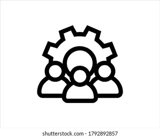 teamwork icon line business concept on white background