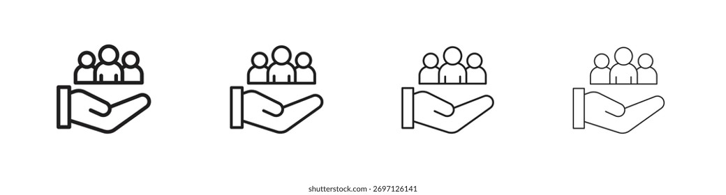 Teamwork icon line design. thin line vector icon set.