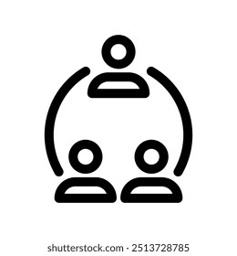 Diseño de estilo de línea de icono de trabajo en equipo. Ilustraciones vectoriales simples.