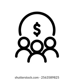 Teamwork Icon Line Style Design Finance Vector Illustration