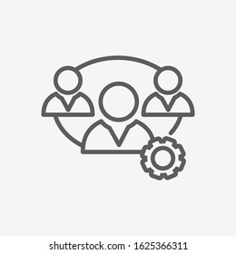 Teamwork icon line symbol. Isolated vector illustration of icon sign concept for your web site mobile app logo UI design.