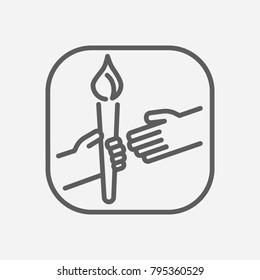 Teamwork icon line symbol. Isolated vector illustration of win pass sign concept for your web site mobile app logo UI design.