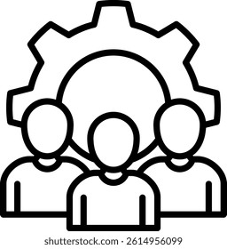 Teamwork Icon Line Vector Illustration