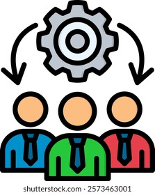 Teamwork Icon Lineal Color Vector Illustration