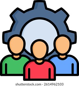 Teamwork Icon Lineal Color Vector Illustration