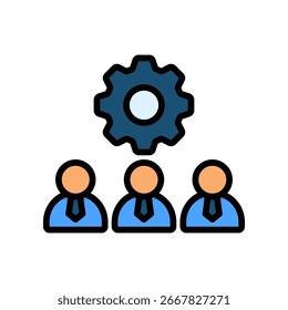 Teamwork Icon Lineal Color Vector Illustration