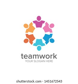 Teamwork Icon Logo Design Template