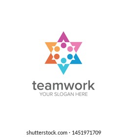 teamwork icon logo design template
