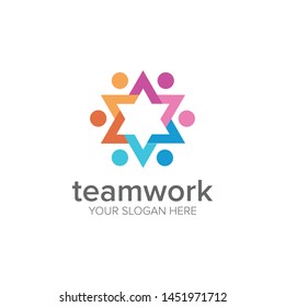 teamwork icon logo design template