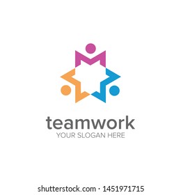 teamwork icon logo design template