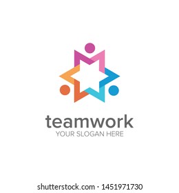 teamwork icon logo design template