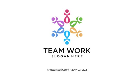 Teamwork Icon Logo Design Template