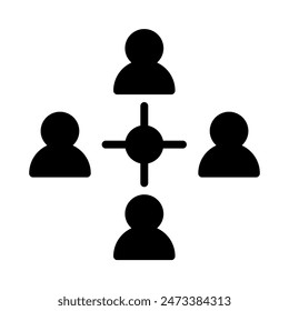 teamwork icon or logo illustration outline black style