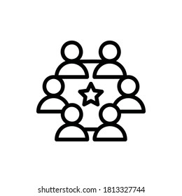 Teamwork Icon Logo Illustration Vector Isolated. Back to School and Science Icon Set. Editable Stroke and Pixel Perfect.