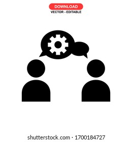 icono de trabajo en equipo o logotipo símbolo de signo aislado ilustración vectorial - iconos vectoriales de estilo negro de alta calidad
