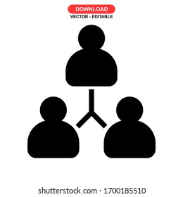 icono de trabajo en equipo o logotipo símbolo de signo aislado ilustración vectorial - iconos vectoriales de estilo negro de alta calidad

