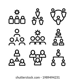 icono de trabajo en equipo o logotipo símbolo de signo aislado ilustración vectorial - Colección de iconos vectoriales de estilo negro de alta calidad
