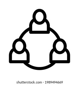 icono de trabajo en equipo o logotipo símbolo de signo aislado ilustración vectorial - iconos vectoriales de estilo negro de alta calidad
