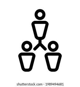 icono de trabajo en equipo o logotipo símbolo de signo aislado ilustración vectorial - iconos vectoriales de estilo negro de alta calidad
