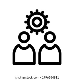 icono de trabajo en equipo o logotipo símbolo de signo aislado ilustración vectorial - iconos vectoriales de estilo negro de alta calidad
