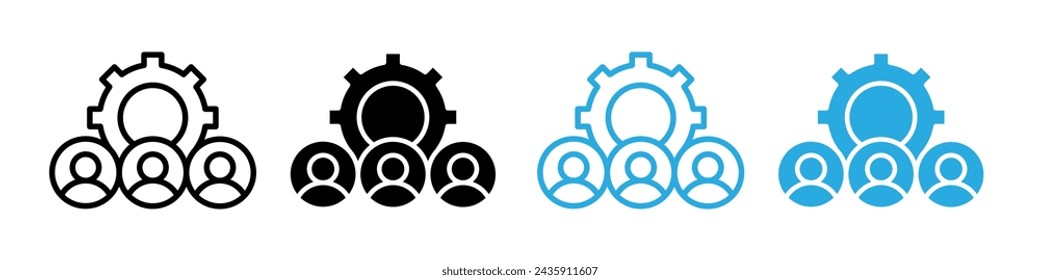 Teamwork icon logo set vector