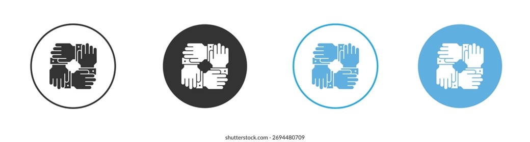 Ícone de trabalho em equipe Conjunto de design de modelo de logotipo