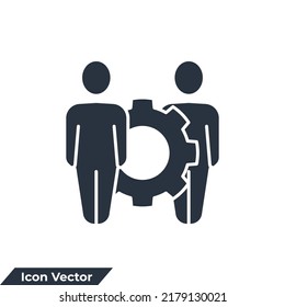 ilustración vectorial del logotipo del icono de trabajo en equipo. plantilla de símbolo de colaboración empresarial para colección de diseño gráfico y web