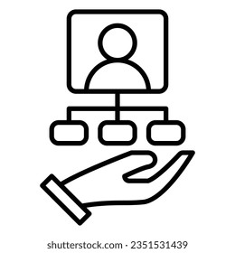 Teamwork icon or logo vector illustration black color line style.