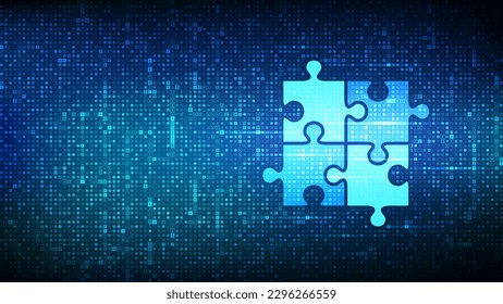 Icono de trabajo en equipo hecho con símbolos de moneda. Asociación empresarial. Cooperación financiera mundial. Elementos del equipo de rompecabezas. Iconos en dólares, euros, yenes y libras esterlinas. Fondo con signos de moneda. Vector.